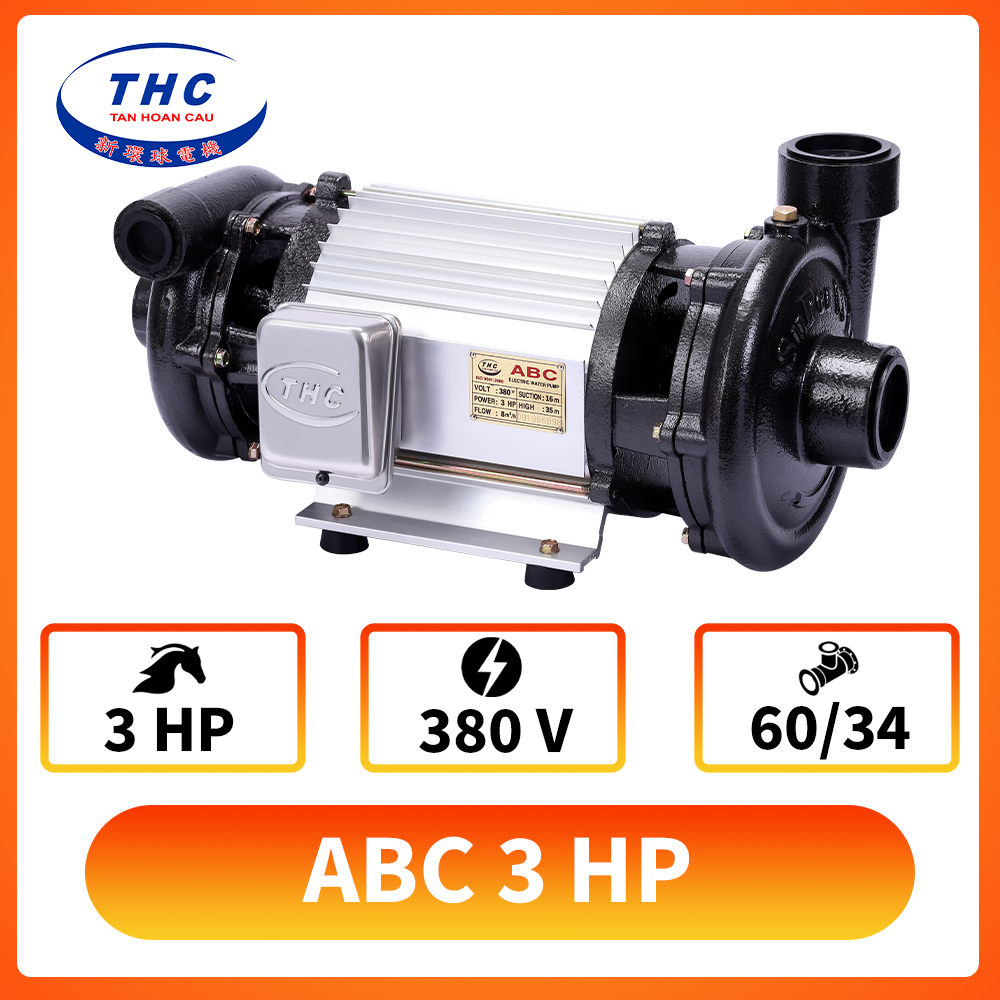 Máy bơm nước hai đầu ABC 3 HP 3 Phase